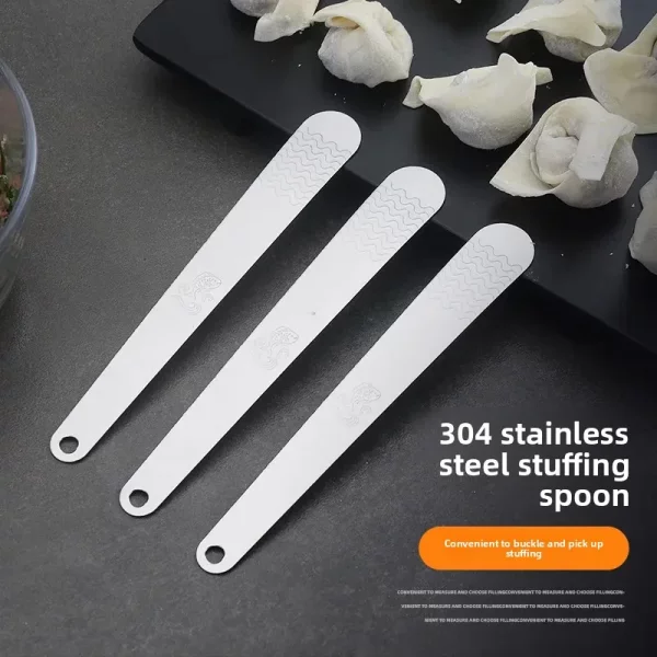 304 Stainless Steel Stuffing Spoon Wrap Dumpling Stuffing Shovel Household Wrap Dumpling Wonton Wonton Stuffing Mixing Spoon