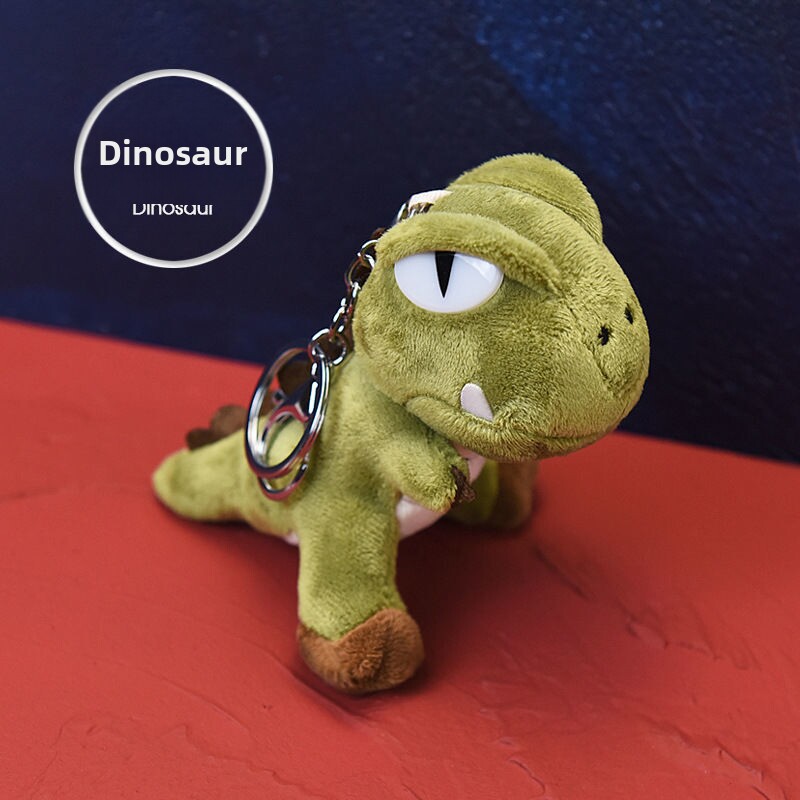 Xue Zhiqian's Same Style Small Dinosaur Plush Keychain Pendant Backpack Decoration Cute Doll for Women and Men