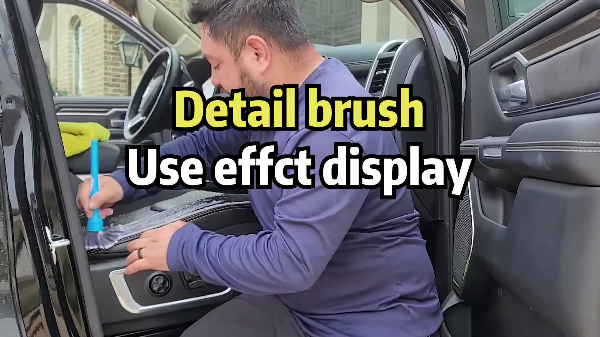 2 Pcs Extra Soft Car Detailing Brush Auto Cleaning Tool Rotating Brush