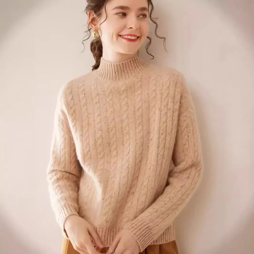 Cashmere knitted retro demi-season sweater