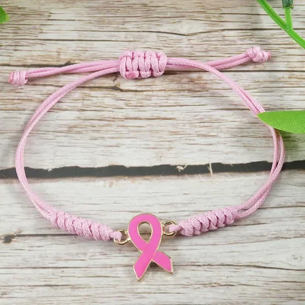 Love breast day care for women's health prevention breast hand-woven hand rope bracelet bracelet personality hot in stock