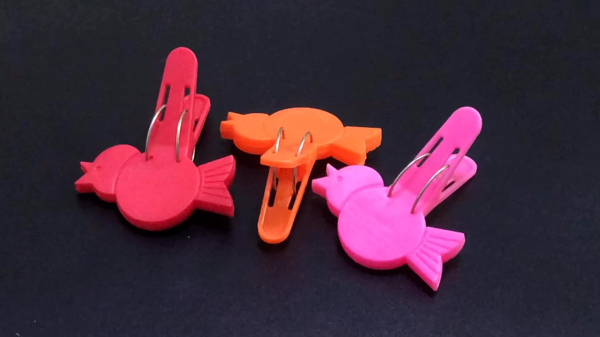 Bird Shape Plastic Assorted Colors Clothing Pegs Clips Clothes Pins