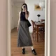 ZTHP American Retro Workwear Skirt Women's Summer Design Sense A- word High Waist Mid-length Sports Slimming Half-length Skirt