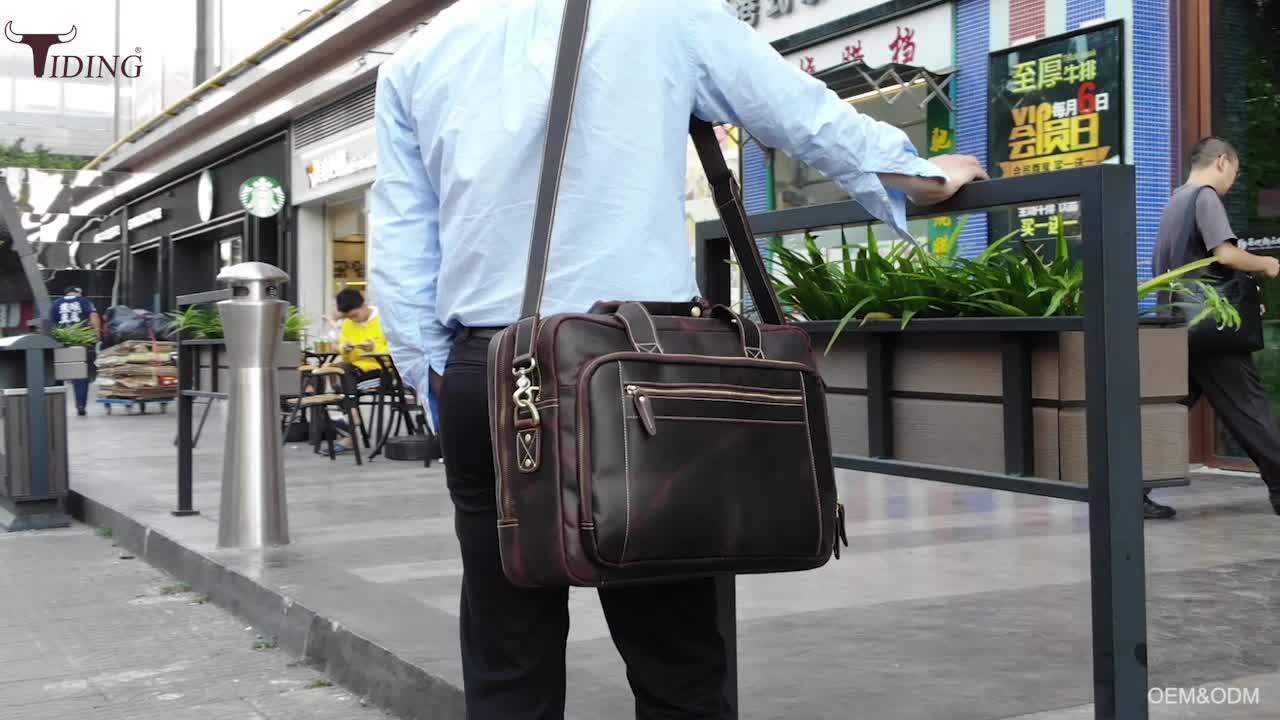 Laptop Bag Leather Briefcase 