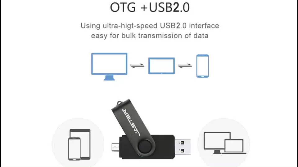 JASTER High Speed OTG USB Flash Drive 2.0 Pen Drive 64gb 32gb 16gb Pendrive 2 in 1 Micro Usb Stick for Android SmartPhone 128 gb pen drive