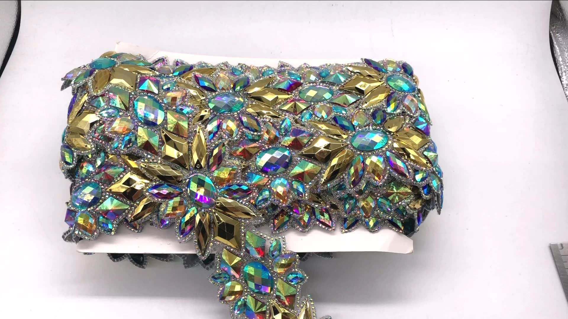 Costume Applique Embellishment Large Size Hotfix Iron On Rhinestone