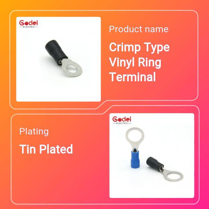 Pvc Brass Copper Stainless Steel Ring Terminal Wire Connectors Insulated Electrical Crimp