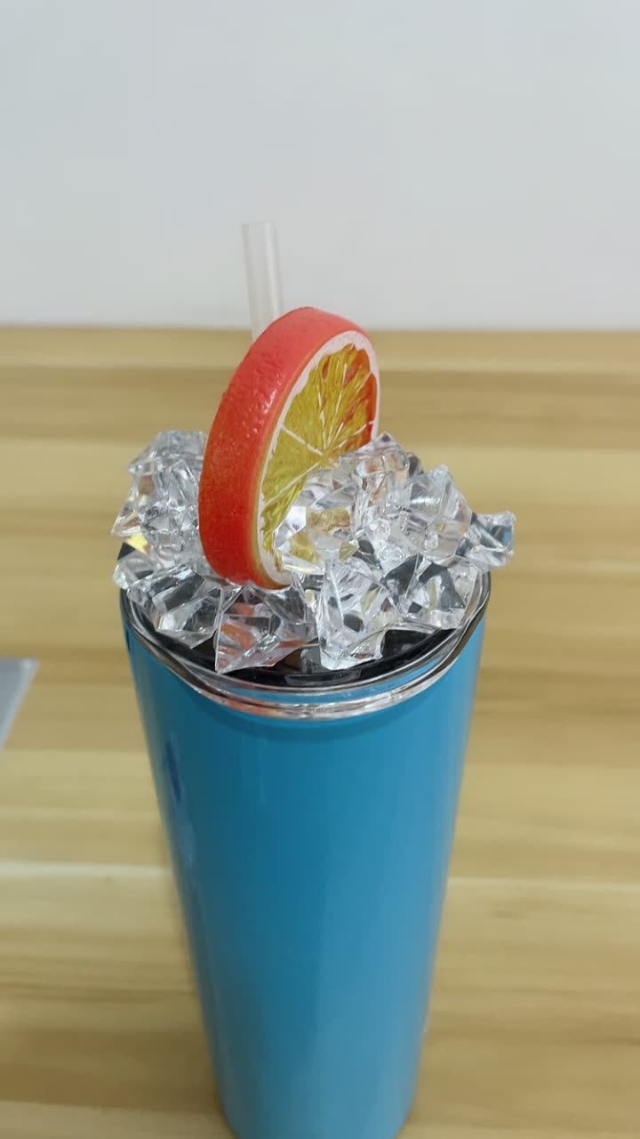 Ice On Top Of The Tumbler Decoration On The Lid 12oz Wine Tumbler 20oz