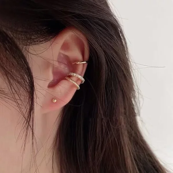 Light luxury high-grade temperament ear bone clip without pierced women's new style ear clip French retro niche design earrings