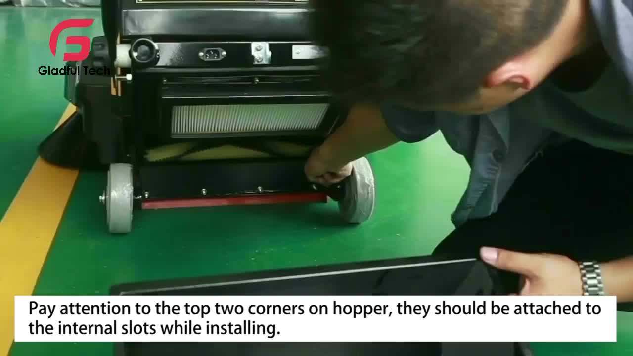 P100a Small Mobile Automatic Handheld Push Walk Behind Warehouse Parking Lot Artificial Turf