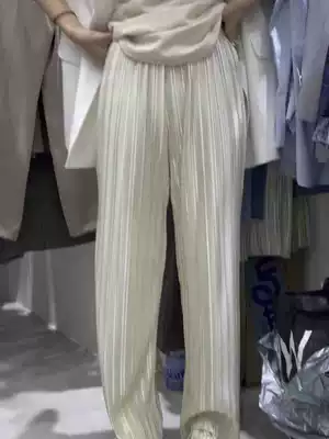 F THREE spring and summer 2021 Korean version of pleated mop pants high waist thin straight casual trousers children