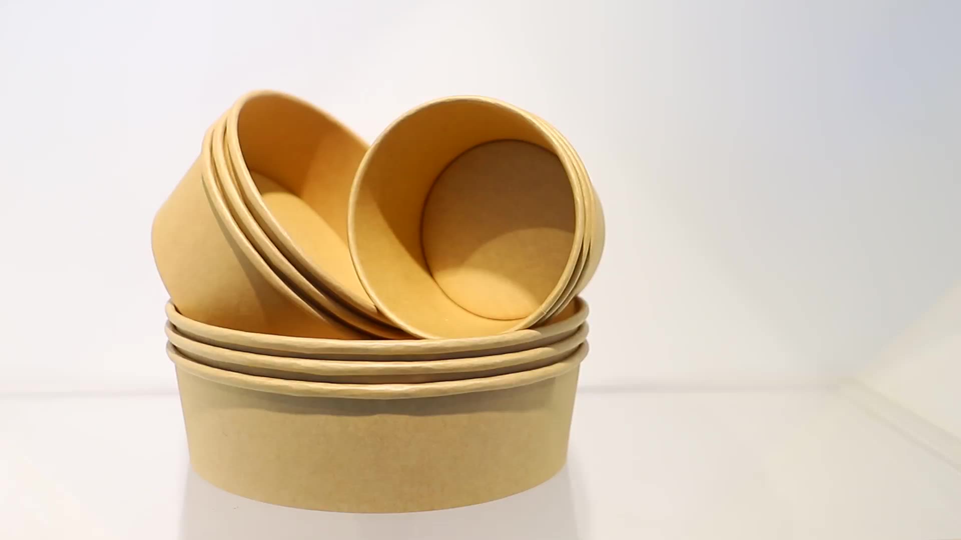 Custom Recyclable Kraft Paper Salad Bowls,Brown Kraft Soup Paper Bowls
