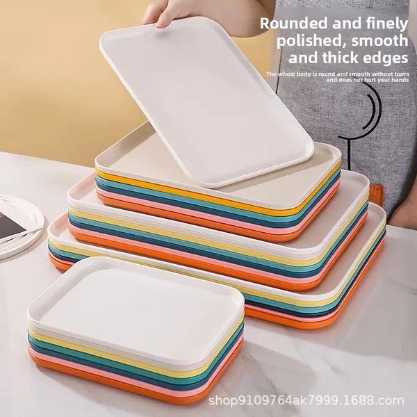 Source Factory Scandinavian Rectangular Tray Living Room Barbecue Coffee Shop Dining Kindergarten Tea Tray Plastic Home