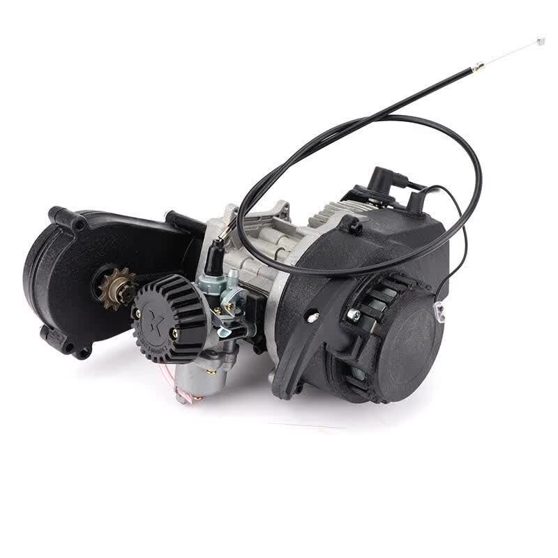 49cc 2-takt mini-benzinemotor, 1,3 pk pocket-bike-motor, pull-startmotor met koppeling, trekstarter, bel voor Pocket Bike Dirt ATV scooter