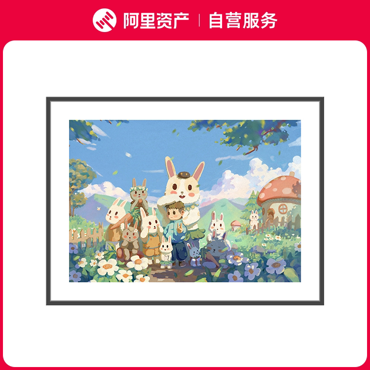 Porpoise [Little Friend] Limited Edition Signed Print Healing Trendy Living Room Decoration with Frame 60*45cm