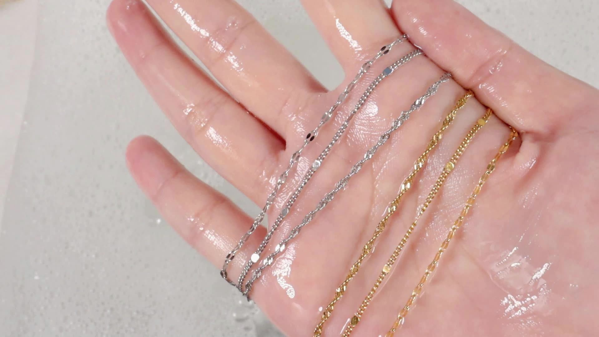 Wholesale Fashion Fine 18k Gold Chain Necklace Stainless Steel