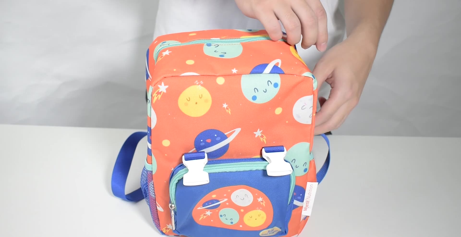 Promotional Eco Friendly Full Printing School Bags Backpack Kids Space