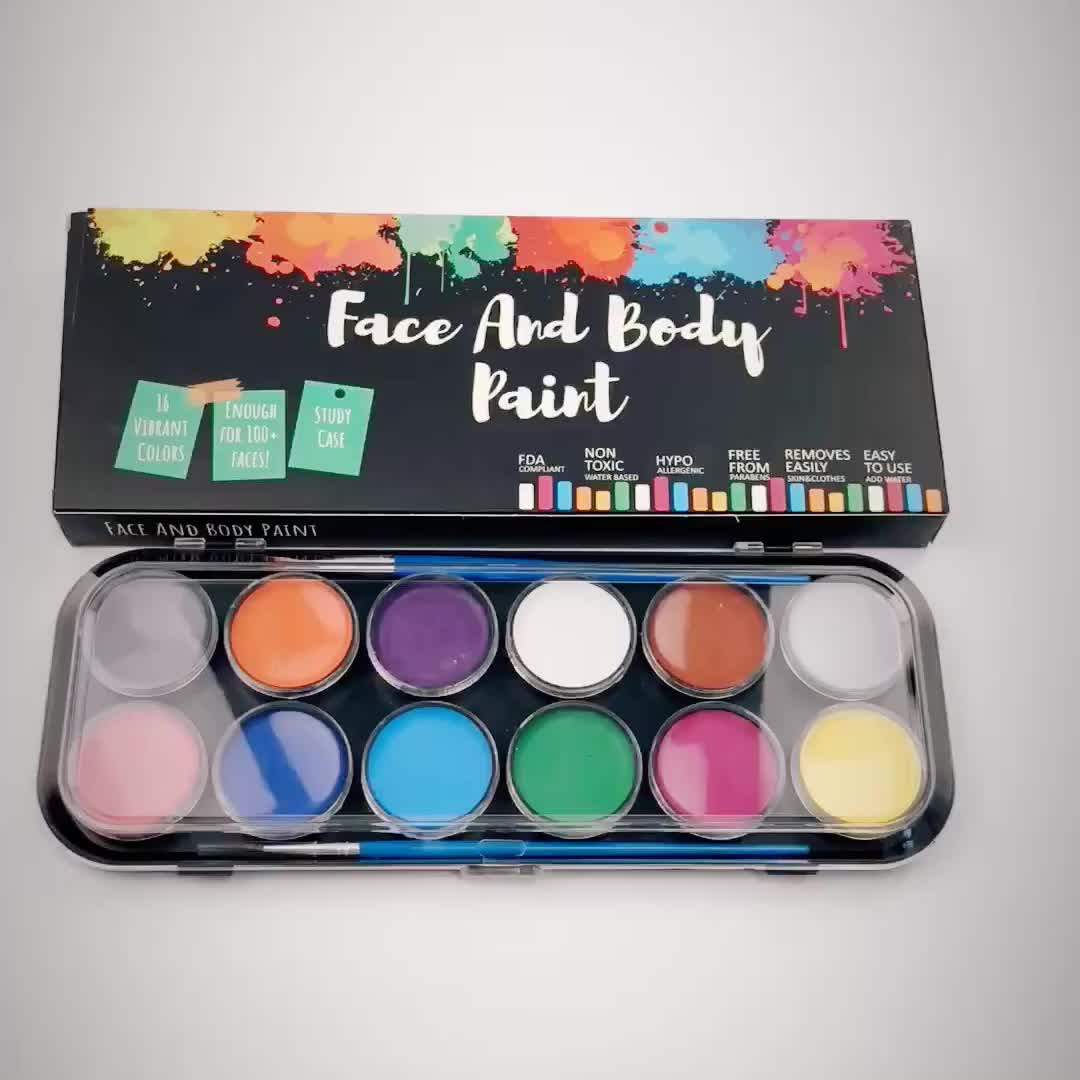 Waterbased Nontoxic Body Face Paint Neon Color Uv Reactive Glow Face