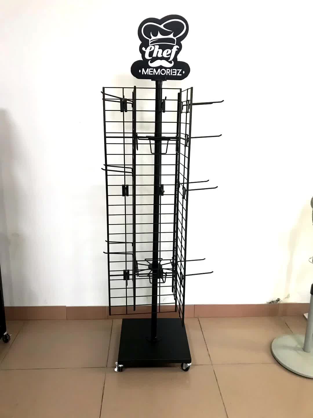 Desktop Metal Material Spinning Display Rack For Hanging Accessories