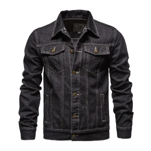 2025 Spring Summer Autumn Men's Denim Jacket Casual Japanese Style Youth Fashion Workwear Denim Outerwear Men's Clothing