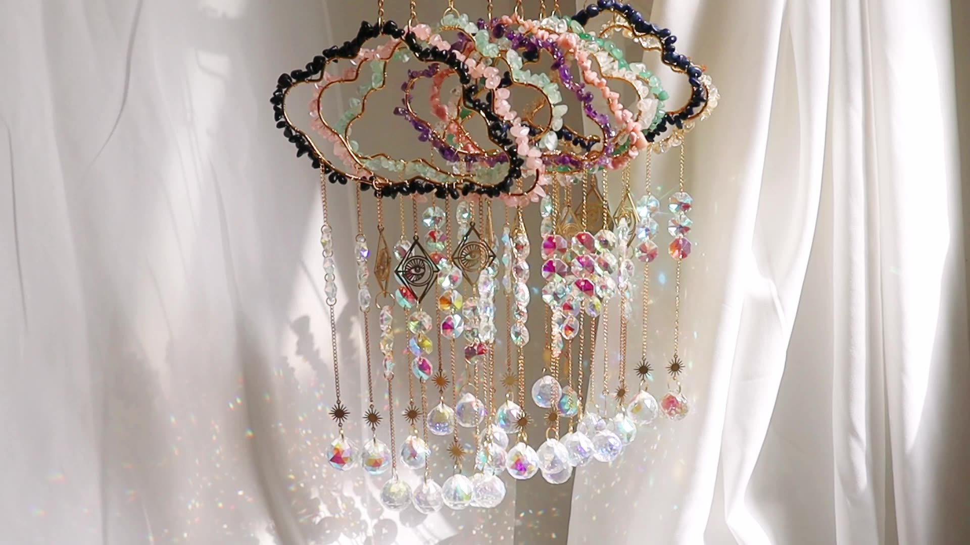 Wholesale Sun Catcher High Quality Natural Crystal Clouds Amethyst Rose