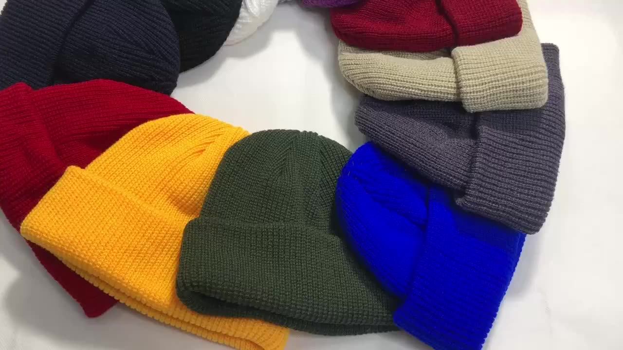 Winter Wholesale High Quality Unisex Acrylic Warm Knitted Beanies Hat