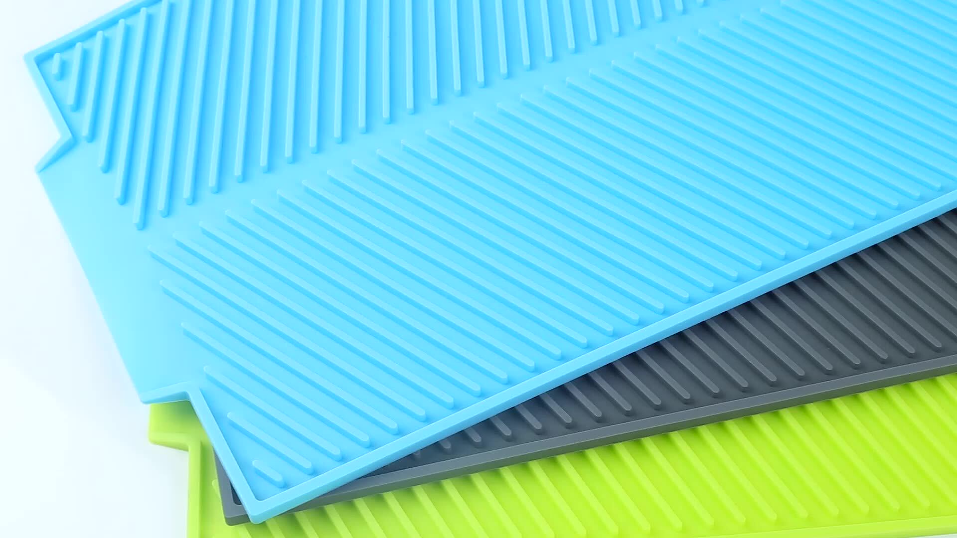 Silicone Dish Drying Pad Grey 15" X 10" Fast Silicone Drain Mat For