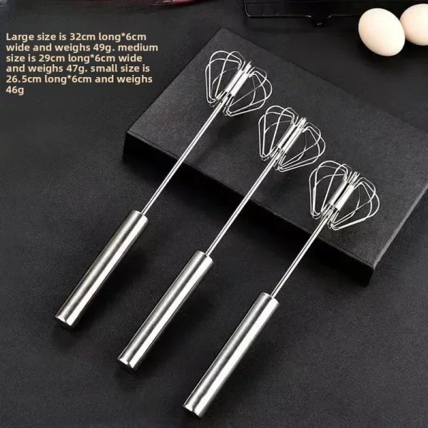 Cross-border household stainless steel semi-automatic egg beater pressing rotary manual egg whisk egg cream handheld tool