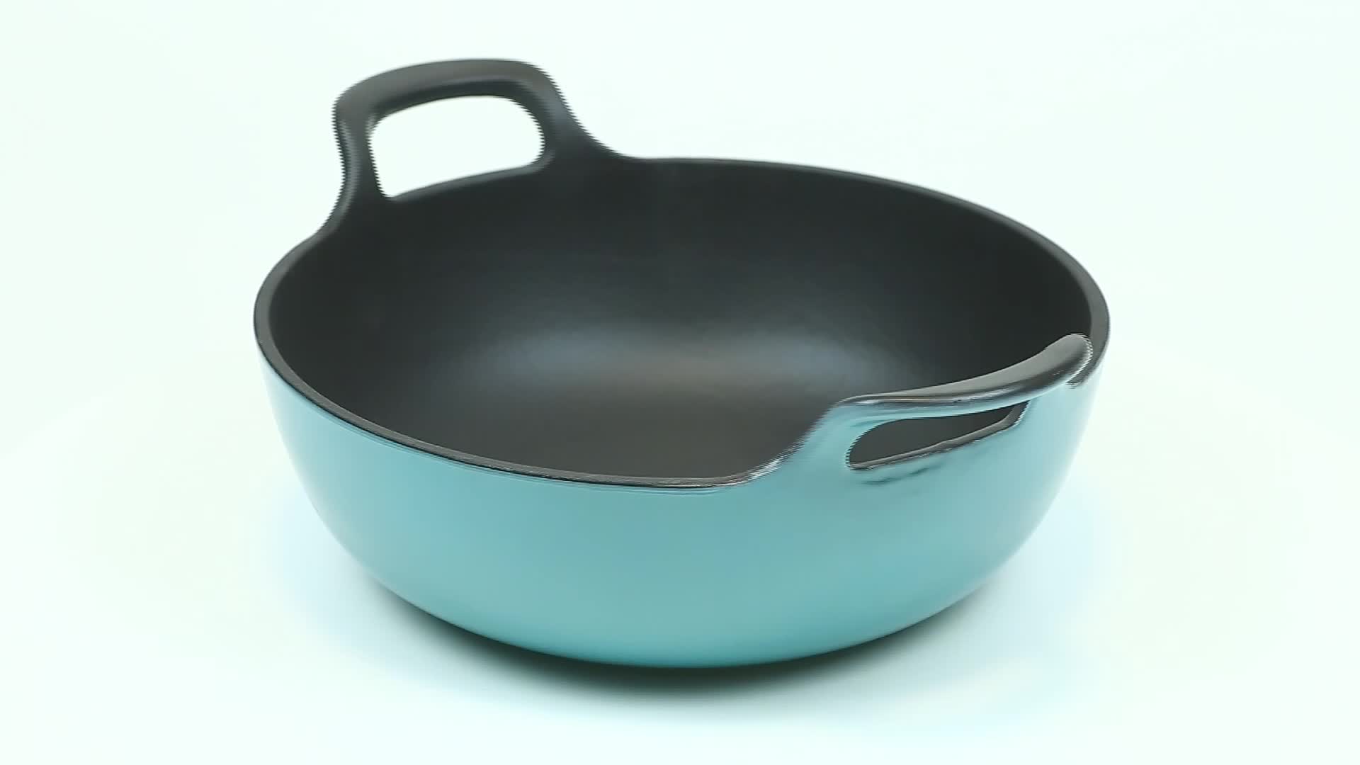 Hot Selling Uncovered Enamel Cast Iron Soup Pot Double Ears Pre