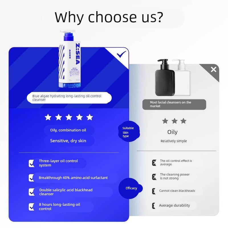 Ocean Supreme Zsea Triangular Prism Genuine Facial Cleanser Men's Multi-Effect Lotion Spring and Summer Moisturizing Amino Acid Cleanser