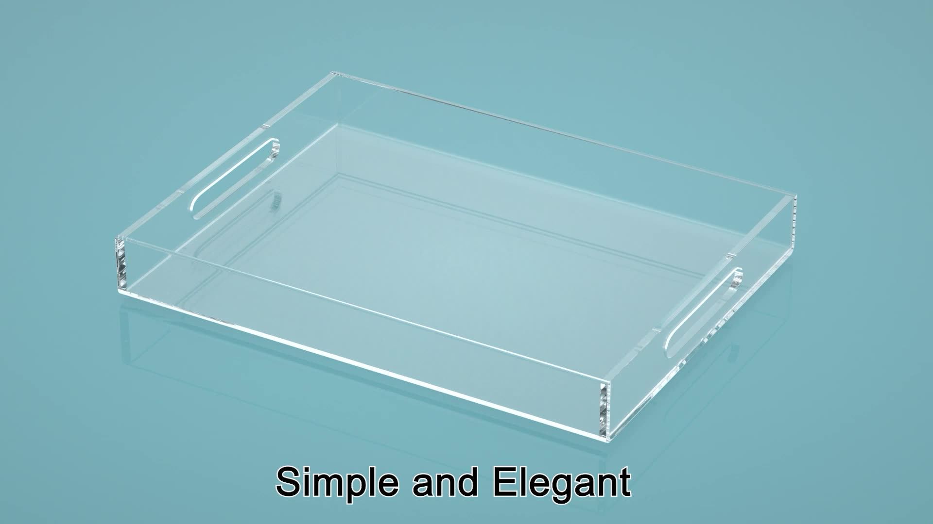 Wholesale Serving Tray Acrylic 12x16 Inch Transparent Trays Plastic