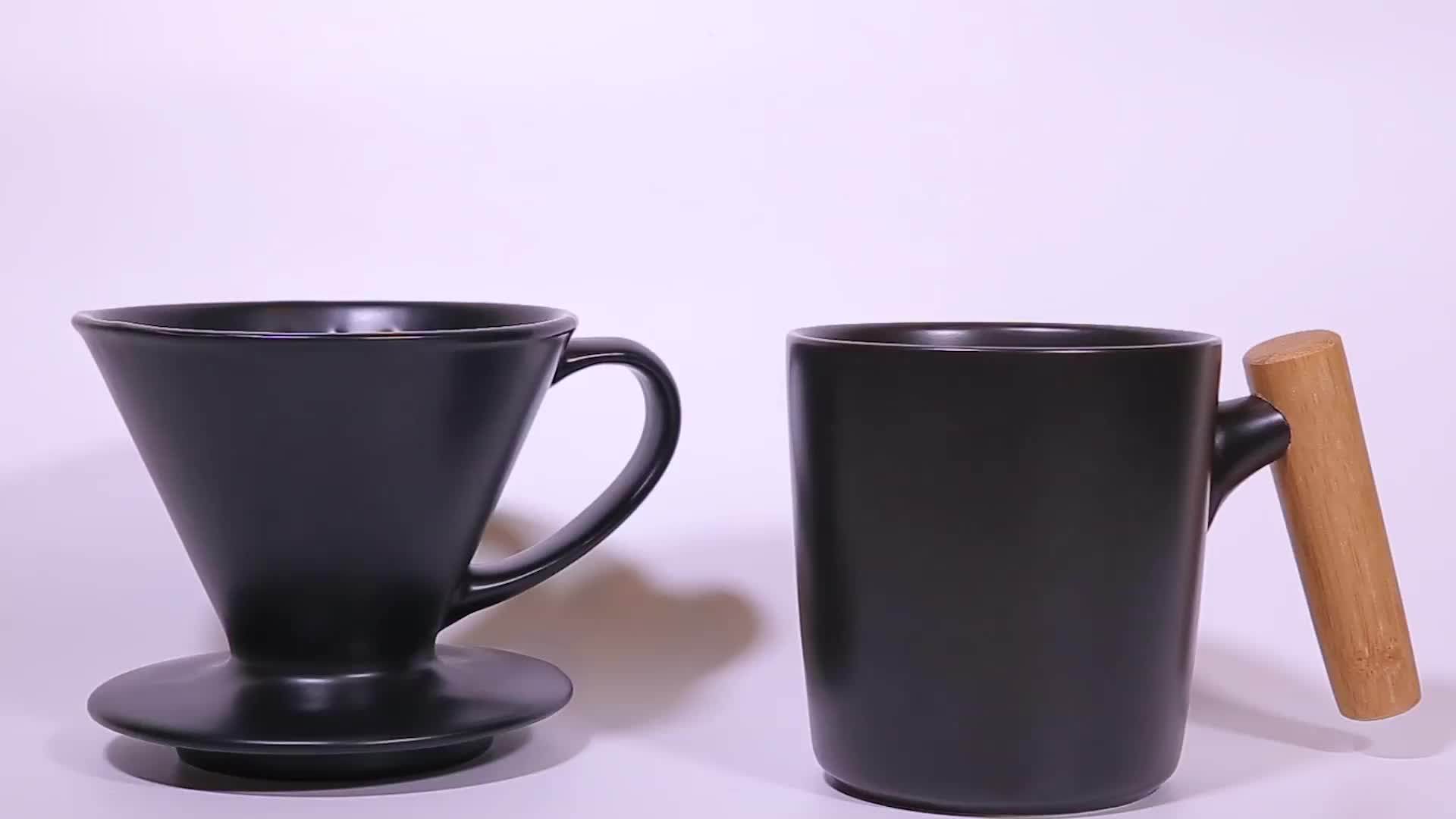 Newest Design Ceramic Pour Over Coffee Dripper With Bamboo Lid Buy