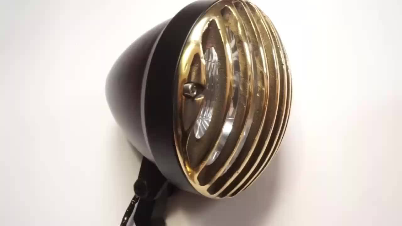 4.5 Inch Scooter Dc12v Chrome Shell Motorcycle Lighting Finned Grill