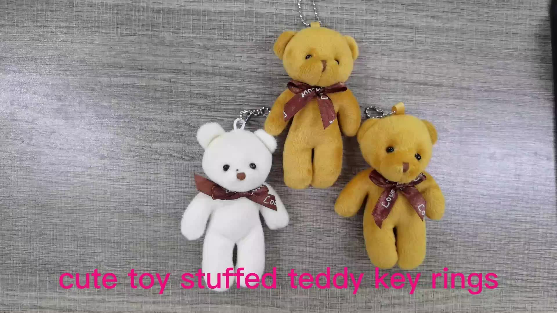 12cm Wholesale Plush Key Chain Mini Teddy Bear Key Chains Custom Small