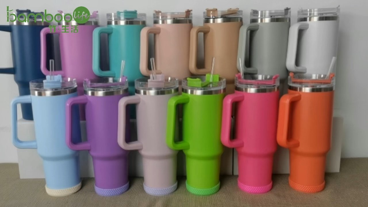 Custom Tumbler With Handle And Straw 30oz 40oz Adventure Quencher