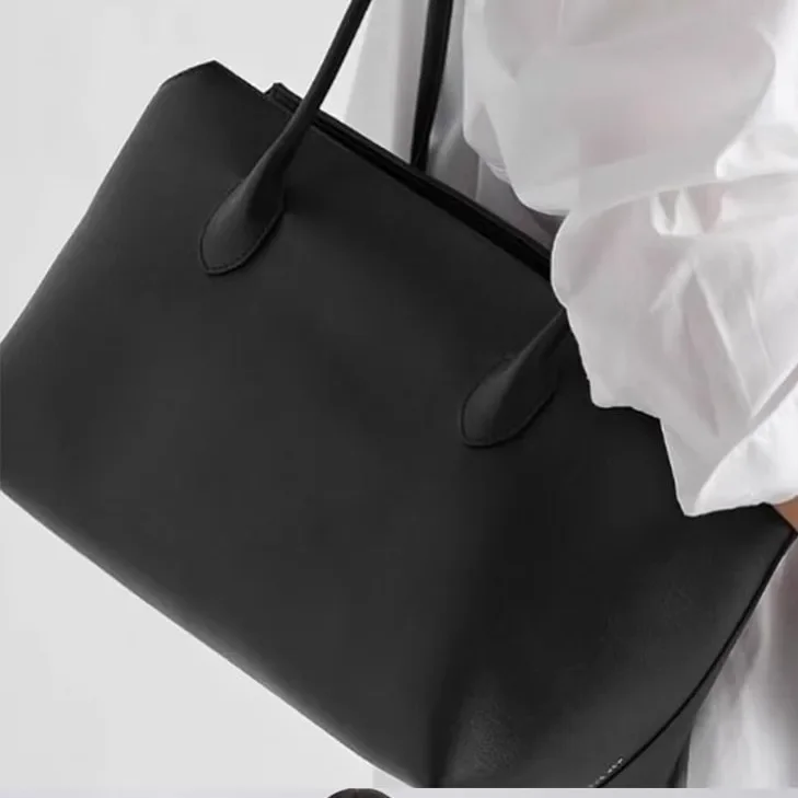 TheRow Minimalist Shoulder Bag Terrasse Bag Leather Tote Bag Cowhide Large Capacity Underarm Bag
