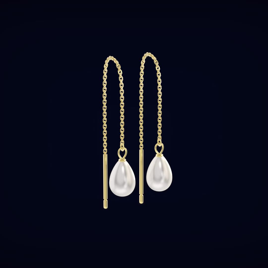 Rinntin Gpe75 14k Gold Plated Drop Earrings With Pearl 925 Sterling Silver Natural Baroque Pearl