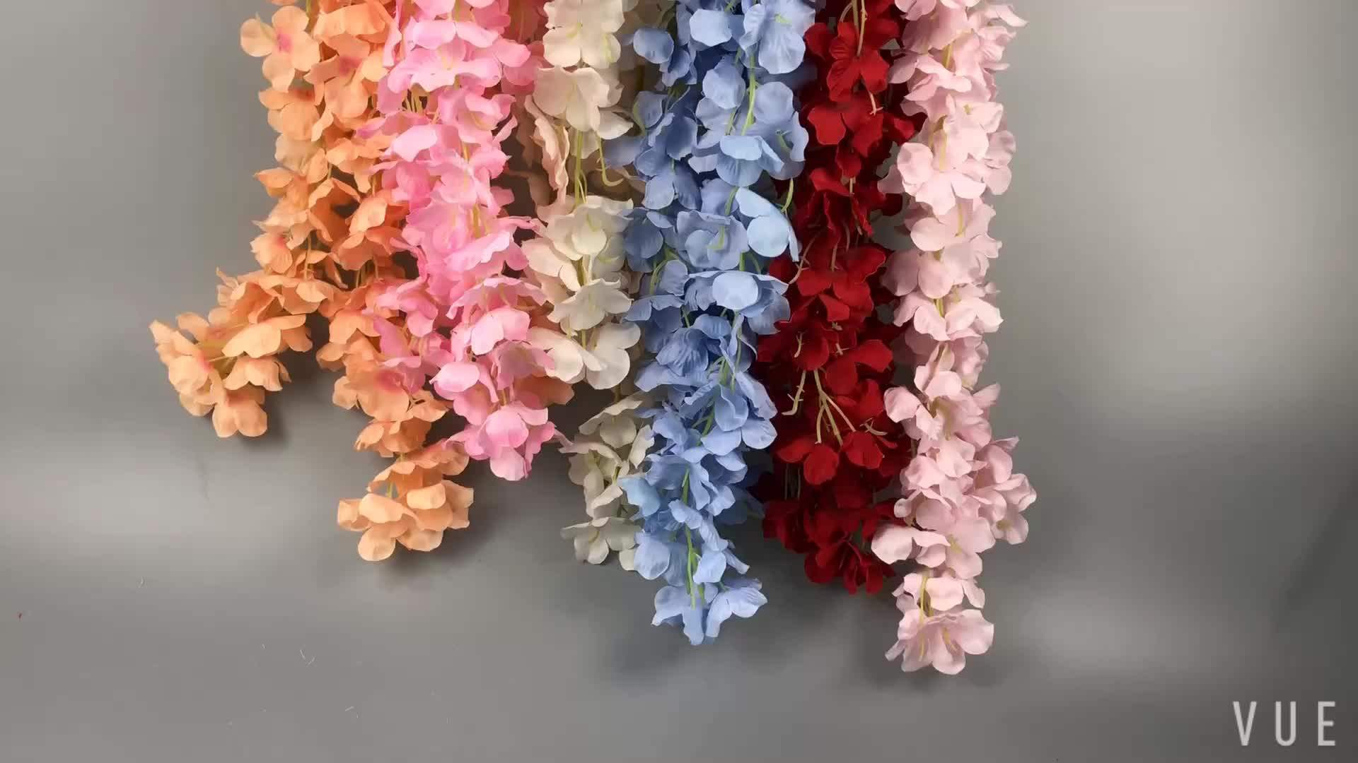 Factory Wholesale Wedding Stage Silk Artificial Flower Hanging Wisteria