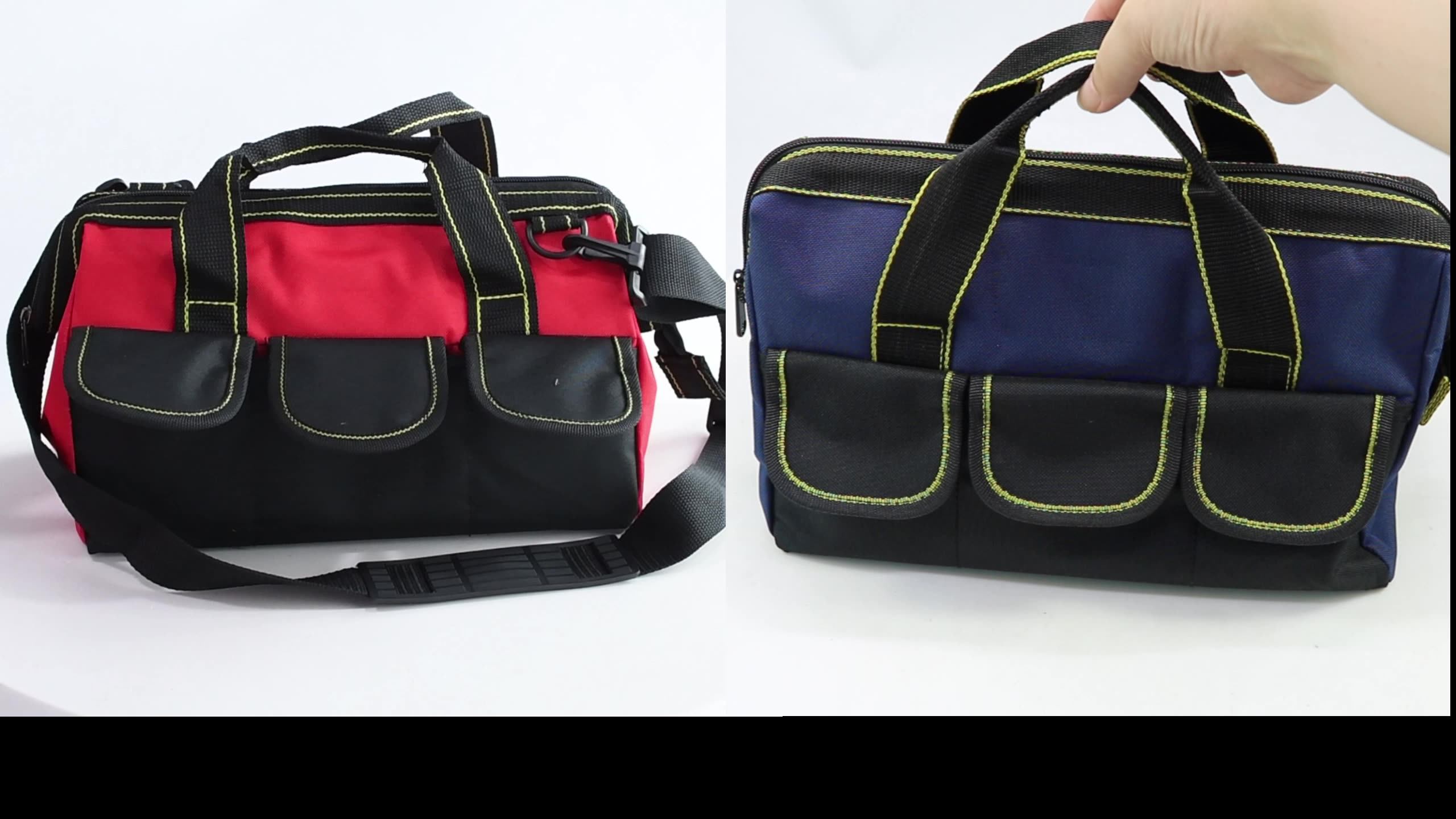 Heavy Duty 13 Inch Waterproof Tool Organizer Bag 1680d Oxford Fabric Electrician Tool Bag With