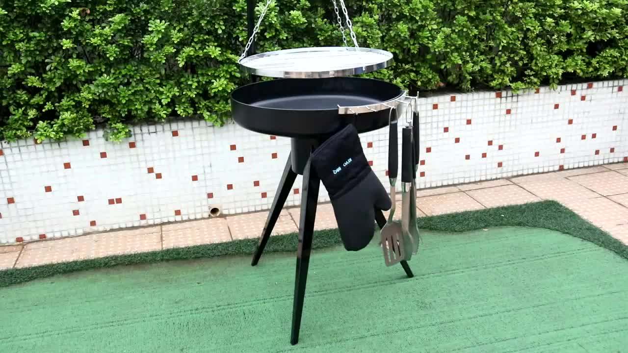 Hot Sell Outdoor Camping Cooking Fire Pit Swing Hanging Grill Adjustable Tripod Bbq Grill Buy