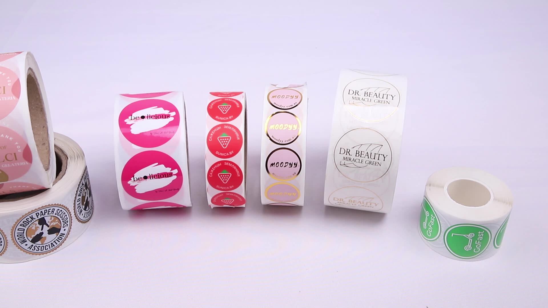 Étiquettes Autocollantes Rondes En Vinyle Avec Impression De Logo