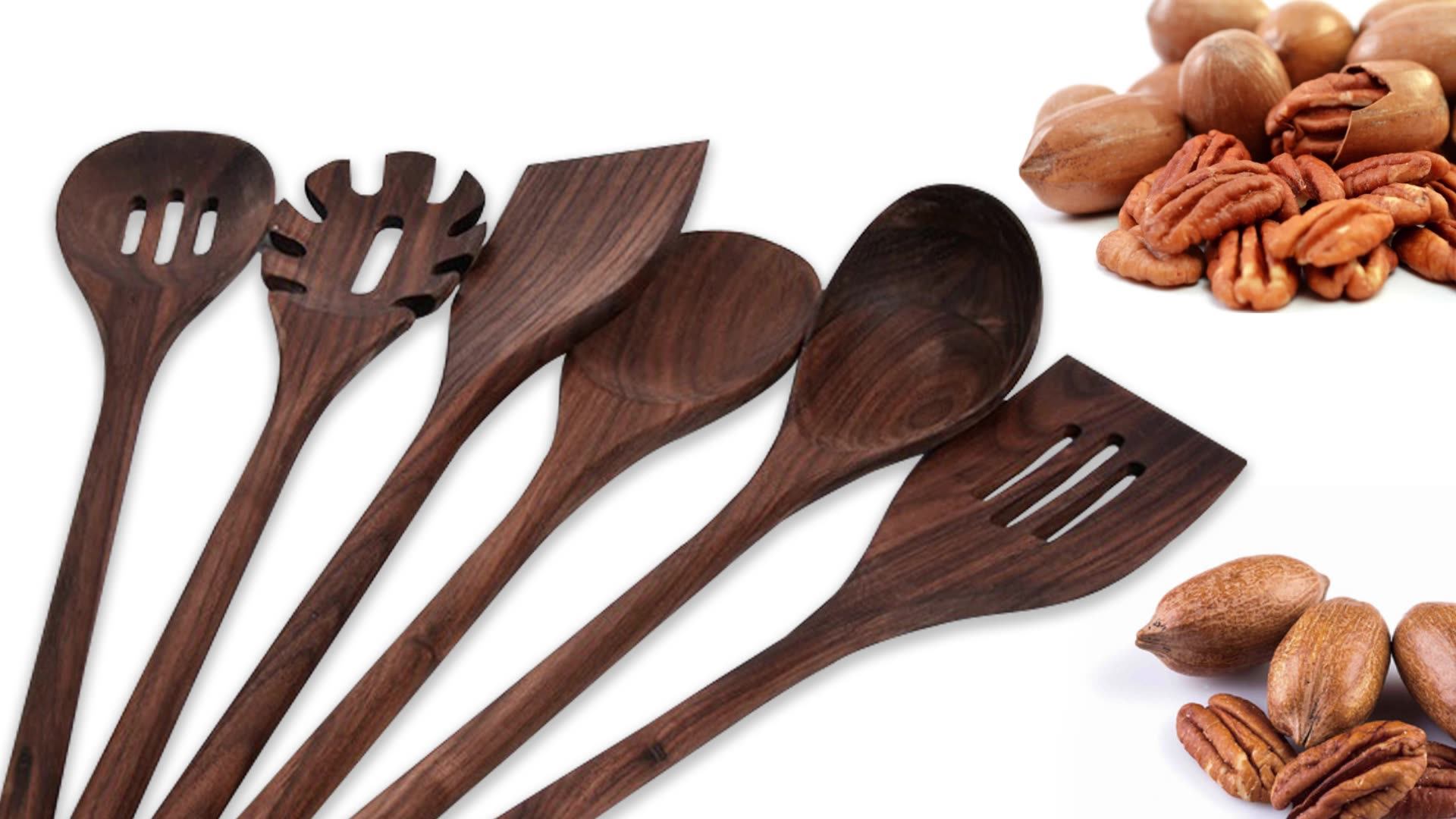 Walnut Wooden Utensils Set For Kitchen Buy Walnut Wood Kitchen Ware