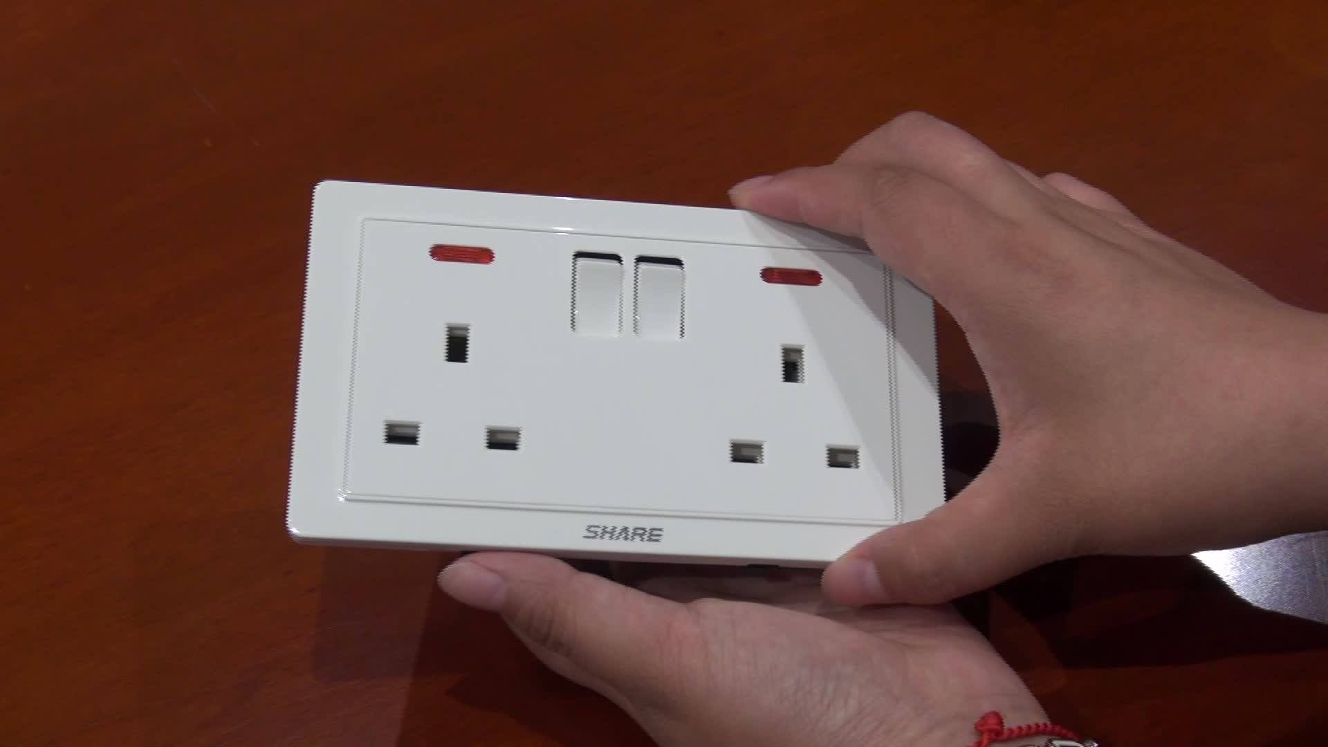 British Middle East Saudi Arabia Standard 2 Gang 6 Pin 13a Switch