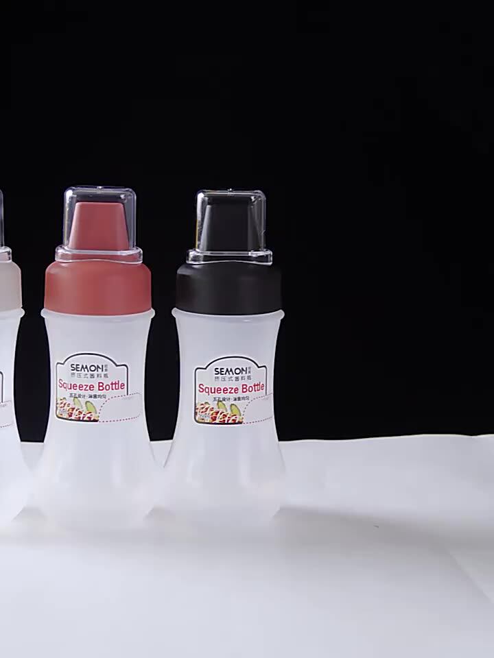 Kitchen Restaurant Accessory 350ml Squeeze Bottles With Nozzles Ketchup
