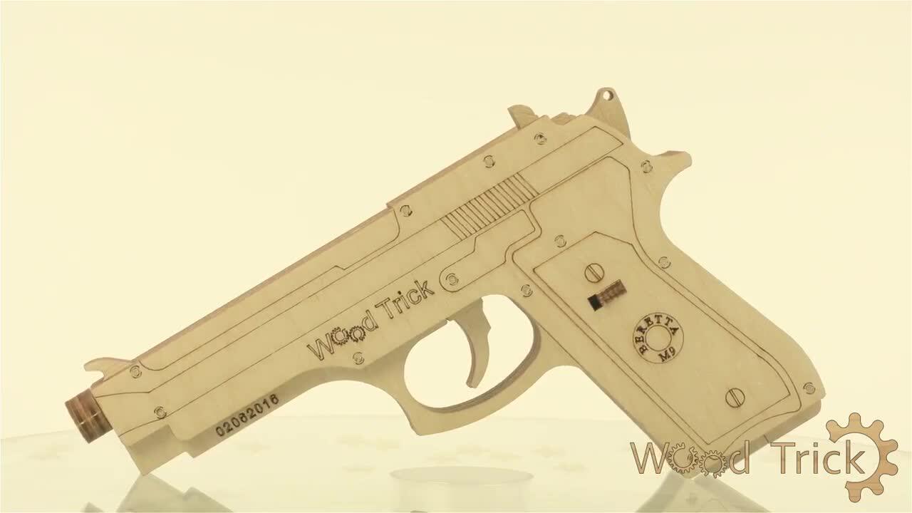 Wood Trick Gun M1 Wooden Model Kits Wooden Constructor,3d Puzzle