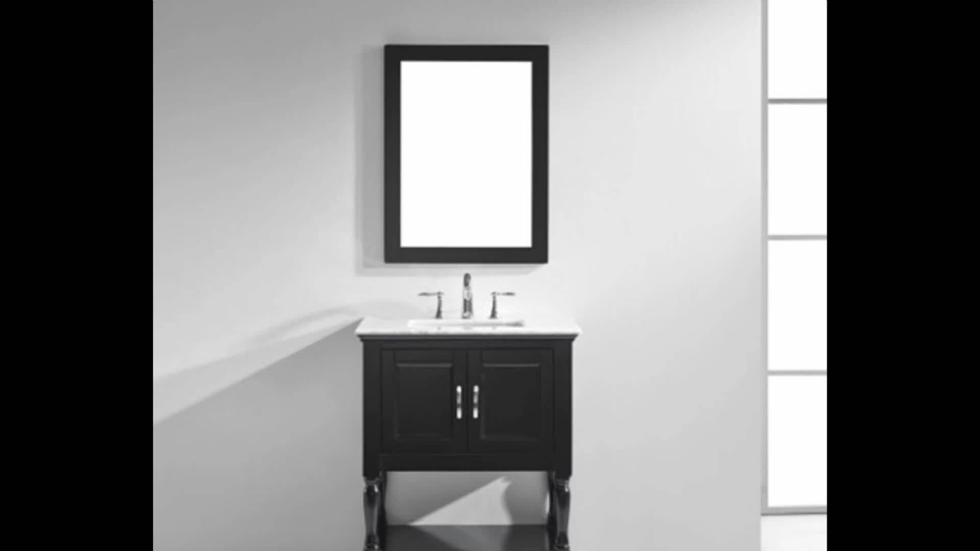 Carrara White Marble Counter 60 Inch Double Sinks Wooden Bathroom