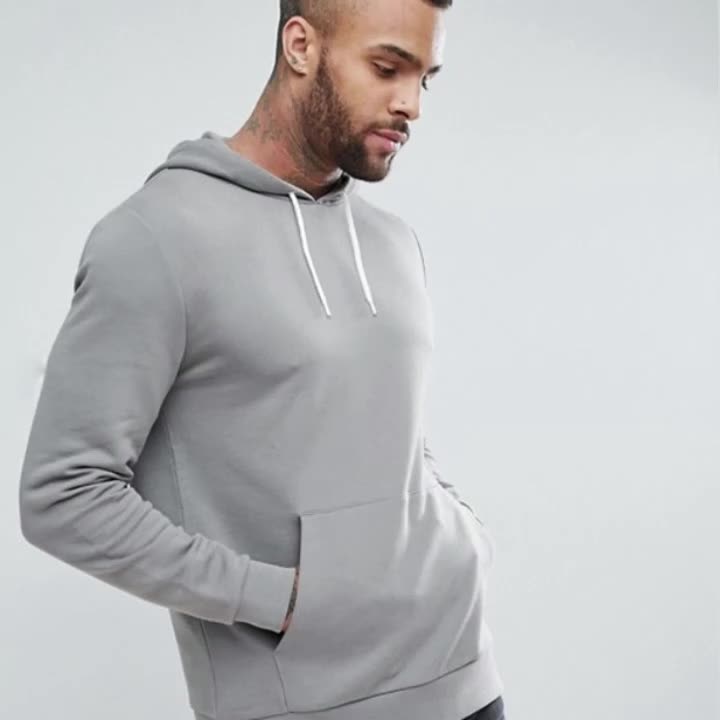 Plain Polyester Cotton Hoodies Men's Blank Polyester Hoodie Cheap With ...