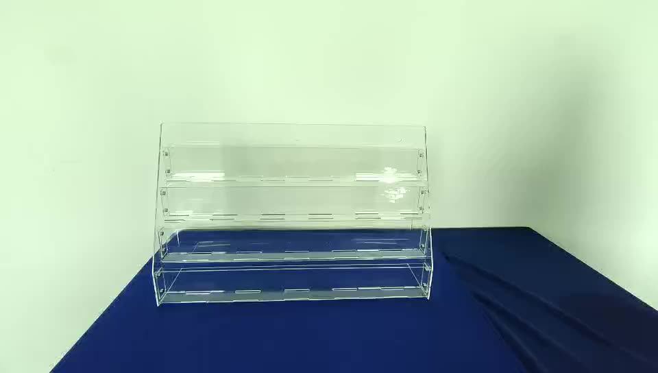 4 Tiers Clear Acrylic Slatwall Shelf,Perspex Wall Mounted Accessories