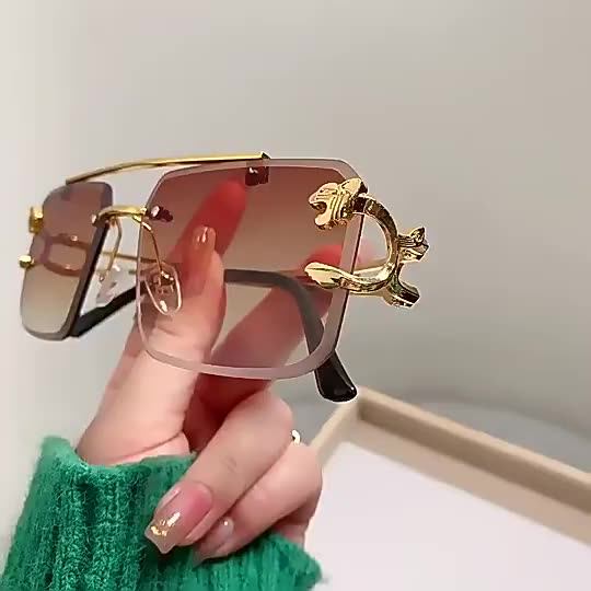 2024 Luxury Brand Rectangle Square Custom Logo Sunglasses display picture 1