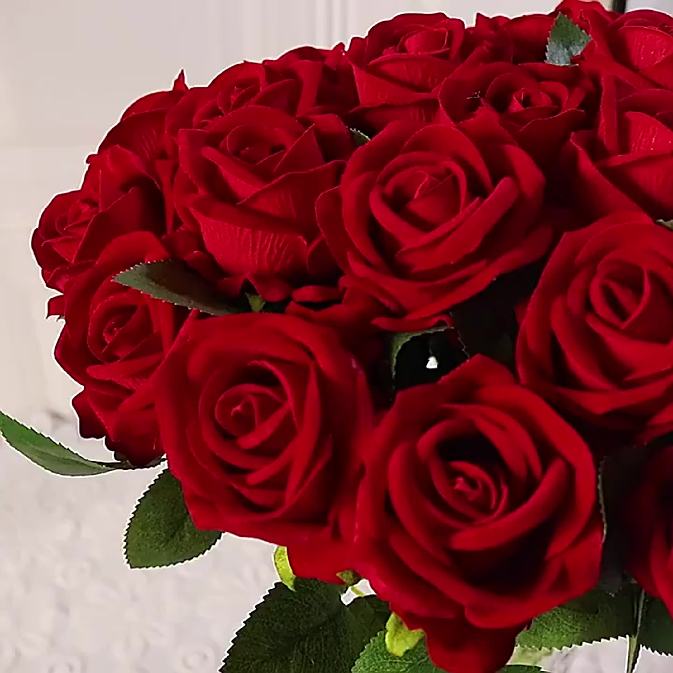 Factory Bulk Wholesale High Quality Artificial Single Velvet Roses